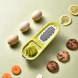 Green Multi-Functional Hand Juicer Lemon Squeezer Set - 3 in 1 Kitchen Gadget Set Including Lemon Zester and Grater