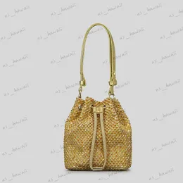 Kvällspåsar mode diamanter hinkar kvinnor handväskor shinny strass axelväskor glitter kväll väska liten tote party purses 2023 sac t230526