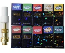 Exotic Fizz KRT 10 Strains Atomizers Empty Vape Pen Cartridges Packaging Carts 1ml 08ml Ceramic Coil 510 Thread Thick Oil Vaporiz8872151