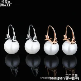 Large pearl ear hook Sterling Silver Pearl Earrings Korean version new net red Earrings boutique ear clip female pearl jewelry