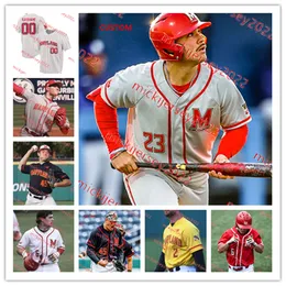 Jason Savacool Nick Dean Maryland Beisebol Jersey Kyle McCoy Personalizado Costura Mens Juventude Kenny Lippman Nate Haberthier David Falco Maryland Terrapins Jerseys