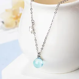 Pendant Necklaces Blue Crystal Starry Sky Star Pendants Necklace For Women 2023 Trendy Korean Fashion Neck Jewelry Sweater Chain Girl