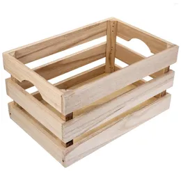 Storage Bottles Wooden Office Basket Vintage Sundries Wood Crate Box Supermarket Goods