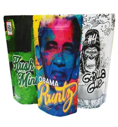 1オンスのマイラーバッグ28g runtz obama backpack boyz kush mints edibles packaging smell proof heat selalable pouch custom8594499