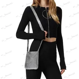 Torby wieczorowe mody metalowe torby krzyżowe projektant shinny damskie torba na ramię metaliczna torba posłańca mała torebka imprezowa dla dziewczyny 2023 T230526