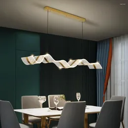 Kronleuchter Moderne Kronleuchter Lange Streifen LED Lampen Für Wohnzimmer Esstisch Welle Design Anhänger Lichter Schlafzimmer Küche