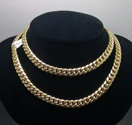 6 мм 22 "10k золота кубинская ожерелье для ожерелья для ожерелья для линии, закусочная, реальная 10 кт, сильная звена мужская цепь