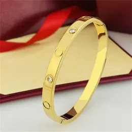 Kvinnor armband älskar smyckesdesigner mode unisex manschetter 4mm 6mm 316l rostfritt stål pläterat 18k guld män kvinnor armband vintage engagemang bröllop gåva