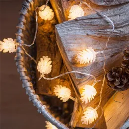 Decorazioni natalizie per la casa Lampada a forma di stringa di pigna bianca calda Xmas Navidad 2023 Year Decor Ornament