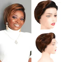 Dreamdiana Remy Human Hair Wigs 8 "13x4 Ombre Lace Front Short Straight Straight 150密度Glueless Peruian Bob Wig M