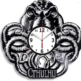 Wall Clocks Cthulhu Record Clock Compatible 12 Inch (30cm) Black Gift Surprise Ideas Friends And Family Birthdays Decor Art