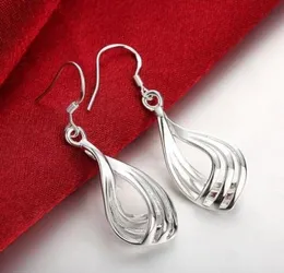 Bijoux fantaisie 925 boucles d'oreilles en argent Sterling goutte d'eau en forme d'ondulation cadeau pour les femmes5711741