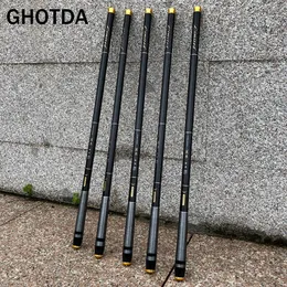 Boat Fishing Rods GDA 3.6M-7.2M Telescopic Fishing Rod High Carbon Portable Super Hard Stream Rod 230525