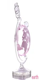 Aarde vorm Glass Bong Globe Style Water Pipes 73in Recycler Bubbler met glazen kom5613688