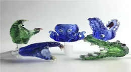 14mm 18mm Animal Bowl with Thick Hookah Pyrex Colorful Green Blue Snake Octopus Crocodile Bong Bowls for Glass Water Pipes Herb To9740301