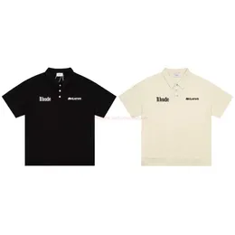 Diseñador de ropa de moda Camisetas Camiseta 2023ss Classic Pearl Polo Manga corta Verano Unisex Rhude Camisa de lujo Moda occidental Top Algodón Streetwear Tops Casual Sp
