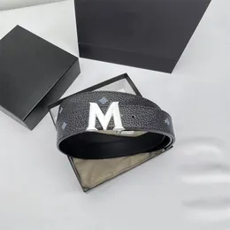 Men Designer Belt M Buckle Luxury Belt for Woman Black Brown Cinturones Dress Decorative Vovid Vilder Placed Plated White Billts Mens Ga06 C23