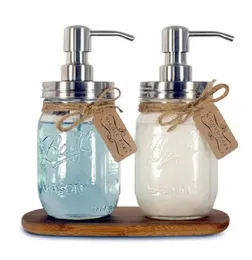 DIY HAND SOAP Dispenser Pump Rostfritt stål Mason Jar Countertop Soap/Lotion Dispenser Polish/Chrome/Orb/Golden