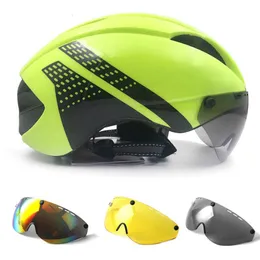 Велосипедные шлемы Aero Helmet TT Time Trial Bicycle для женщин, мужские Goggles Race Road Bik