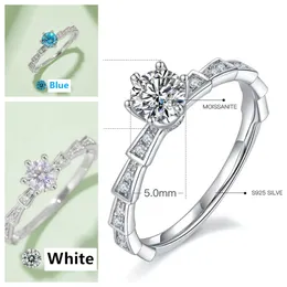 Pierścionki zaręczynowe pierścionki biżuterii Pierścionki weselne dla kobiet desiner pierścień złoty pierścionek moissanite givence kobiety biały złoty różowy niebieski prezent moissanite dla mamy M12B 5A Jakość
