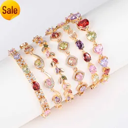 Groothandel 18k de Oro Gold Gold Cubic Zirconia Copper Pro Mayor Pulsera de Mujer Fashion Jewelry Custom Diamond Dames Bracelet