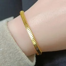 Braccialetti con ciondoli Moneta in acciaio inossidabile Tennis per le donne che scintillano Jewerlly Color oro Amici fatti a mano Regalo Gioielli carini all'ingrosso