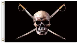 Цифровая печать пиратский череп и мечи флаг 3x5ft Polyester Banner Flying 150x90 см. Флаг на заказ с двумя латуньными 8548658