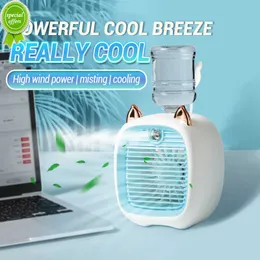 New Portable Air Conditioner USB Mini Air Cooler Fan Water Cooling Fan with 3 Speed 2 Modes Spray Humidifier Purifier for Car Home