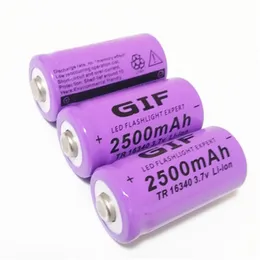 16340 2500mAh 3.7V rechargeable lithium battery, can be used in bright flashlight and so on. cr123a battery,