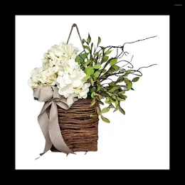 Dekorative Blumen Tür hängenden Korb Kranz Willkommensschild Frontdekoration Muttertag Urlaub Hochzeit Home Decor A