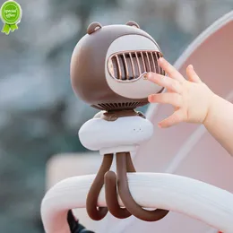 Yeni Esnek Bebek Soğutma Fanı 3600mAh Ücretli Sessiz Klima 120 Otomatik Dönme 4 Diken Fan için El Taşına