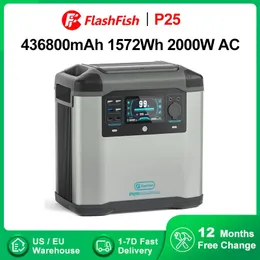 FF Flashfish Solar Generator 2000W 230V Portable Power Station 1572Wh 436800MAH/3.6V för hemmet Emergency Battery Backup Outdoor