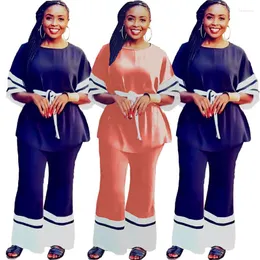 الملابس العرقية 2 قطعة مجموعة الفساتين الأفريقية للنساء قمم وسروال المضيئة مجموعات داشكي.