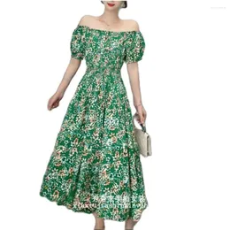Casual Kleider Sommer Langes Kleid Für Frauen Trendy Plaid Slim Femme Vestido Böhmischen Chiffon Elegante Dame Floral Urlaub