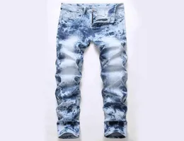 Mens Stretch Slim Fit Jeans Fashion Tie Dye Straight Biker Denim Pants Big Size Motocycle Hip Hop Trousers For Male JB53391313199409411