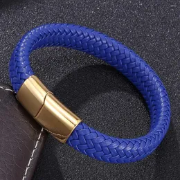Bracelets de charme Azul Sulivido Bracelet Men Men Acessórios Gift Golden Magnetic Buckle Male Bangle