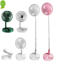 Ny USB -uppladdningsbar teleskopgolvfläkt Fällbar mini Summer Mute Silent Bedroom Desktop Table Fan för inomhuskylare