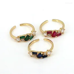 Cluster Rings 5Pcs Gold Plated CZ Zircon Geometric Charm Latest Fashion Women Statement Wedding Jewelry Gifts