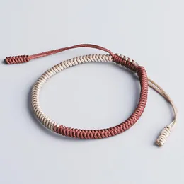 Braccialetti con ciondoli fatti a mano buddista tibetano colori misti braccialetto di corda fortunato uomini nodi taglia regolabile per le donne