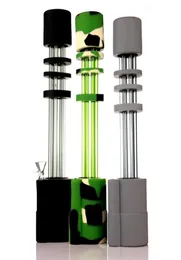 Nyaste silikonbong 13 tum vatten med 6 glaspistolrör Gatling Bongs Pipe 14mm Joint 3 Färger Välj Hosahs9398039