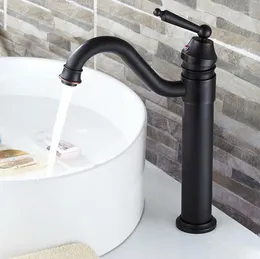 Bathroom Sink Faucets Deck Mounted Basin Mixer Tap Black Oil Rubbed Bronze Faucet Single Handle Kitchen Lnf213