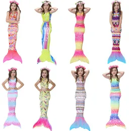 Girls Swimming Mermaid Tail Children Swimsuit For Girls Two-piece Dress Swimwear Sport Suit Child Bikini Bathing Suit332Y