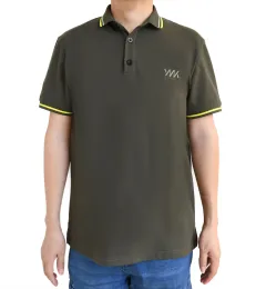 男性の縞模様の首輪ZTPシャツと文字刺繍