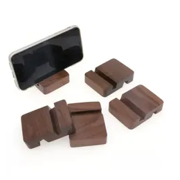 Wood Black Walnut Mobile Phone Holder Flat Support Desktop Simple Beech Lazy mobile Phone Base Wooden Base free shipping