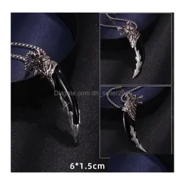 Pendant Necklaces Animal Wolf Tooth Pendent Necklace For Men Long Chain Elephant Dragon Head Vintage Jewelry Wholesale Drop Delivery Dh74B
