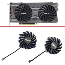 PADS 2st Ny kylfläkt för Inno3D GeForce RTX3070 RTX 3060TI RTX 3060 RTX3050 RTX2060Graphics Card Fan 85mm 4PIN CF12915S GPU FAN
