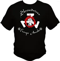 Camisas masculinas Skrewdriver Europa Awake Fist 777 T-shirt de homens impressos personalizados