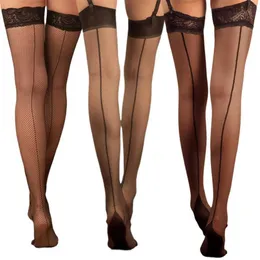 50% OFF Ribbon Factory Store Sexy lace transparent thighs upper body Cuban vintage seeking slender hot dipped fabric stockings with heels Medias