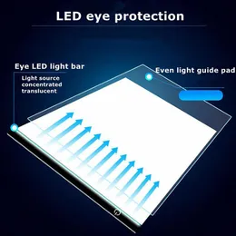 اللوحات اللوحية LED للطلاء الماس USB مربع الضوء الرقمي للوحة الخفيفة الرسم لوحة اللوحة الفنية A5 A4 قرص رسم