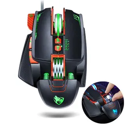 Ratos TWolf Gaming Mouse com fio 3200 DPI luz de respiração programável jogo ergonômico USB computador mouse gamer para desktop laptop PC